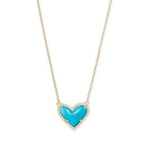 Kendra Scott Ari Heart Gold Necklace and Earrings